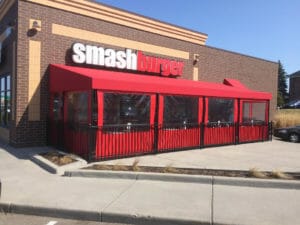 Acme Awning works with Smashburger to provide seasonal, enclosed patio dining