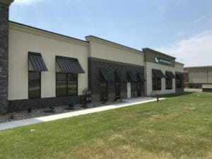 Commercial building gets an upgrade with standing seam sheet metal awnings