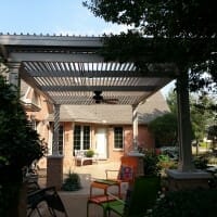 Louvered roof in the open position