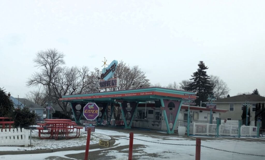 The old Galaxy Drive-In in St. Louis Park, MN before it transformed into Wells Roadside in 2024