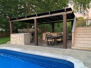 Motorized louvered roof, residential application, in the Twin Cities