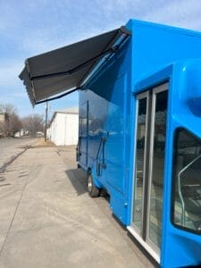 Close up of an open awning great for a food truck in the Twin Cities