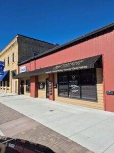 striped awning with lettering in MN